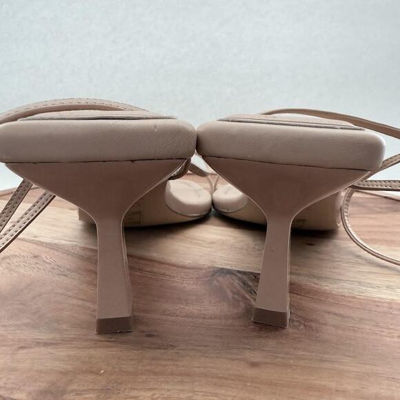 Aldo Shoes Womens Size 9.5 Beige Strappy Square‎ Toe Kitten Heel Sandals Dress - Picture 13 of 13